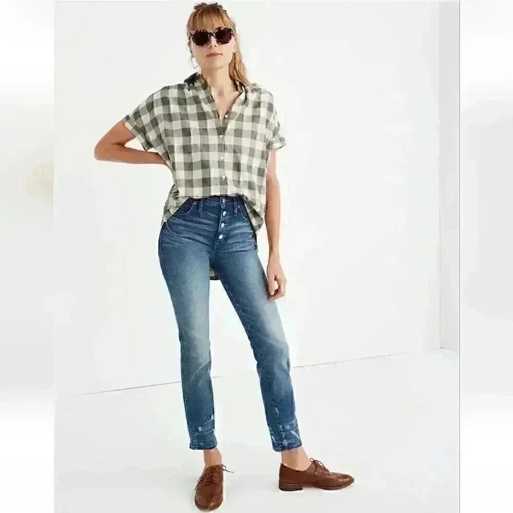 Madewell Slim Straight Distressed Jeans Size 24